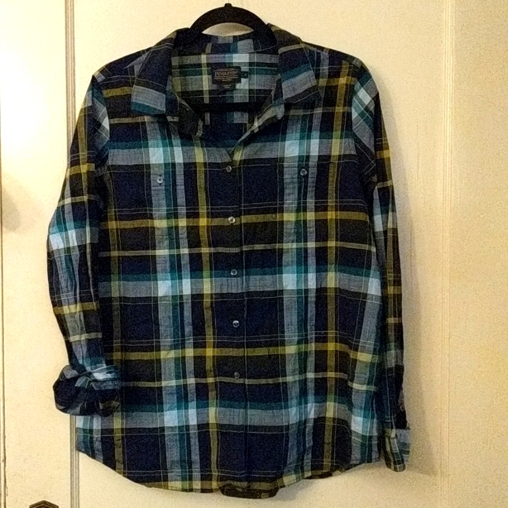 Beautiful Pendleton Lightweight Cotton Plaid Shir… - image 1